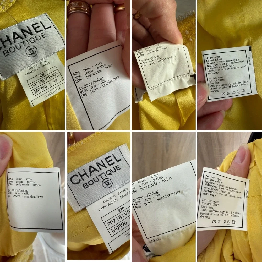 CHANEL 97P Yellow Bouclé Skirt Suit - Same Collection Worn by Princess Dian